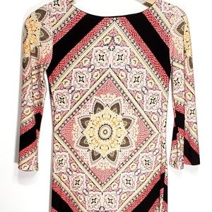 Vintage Carole Size 4 Shift Dress Brown MultiColor